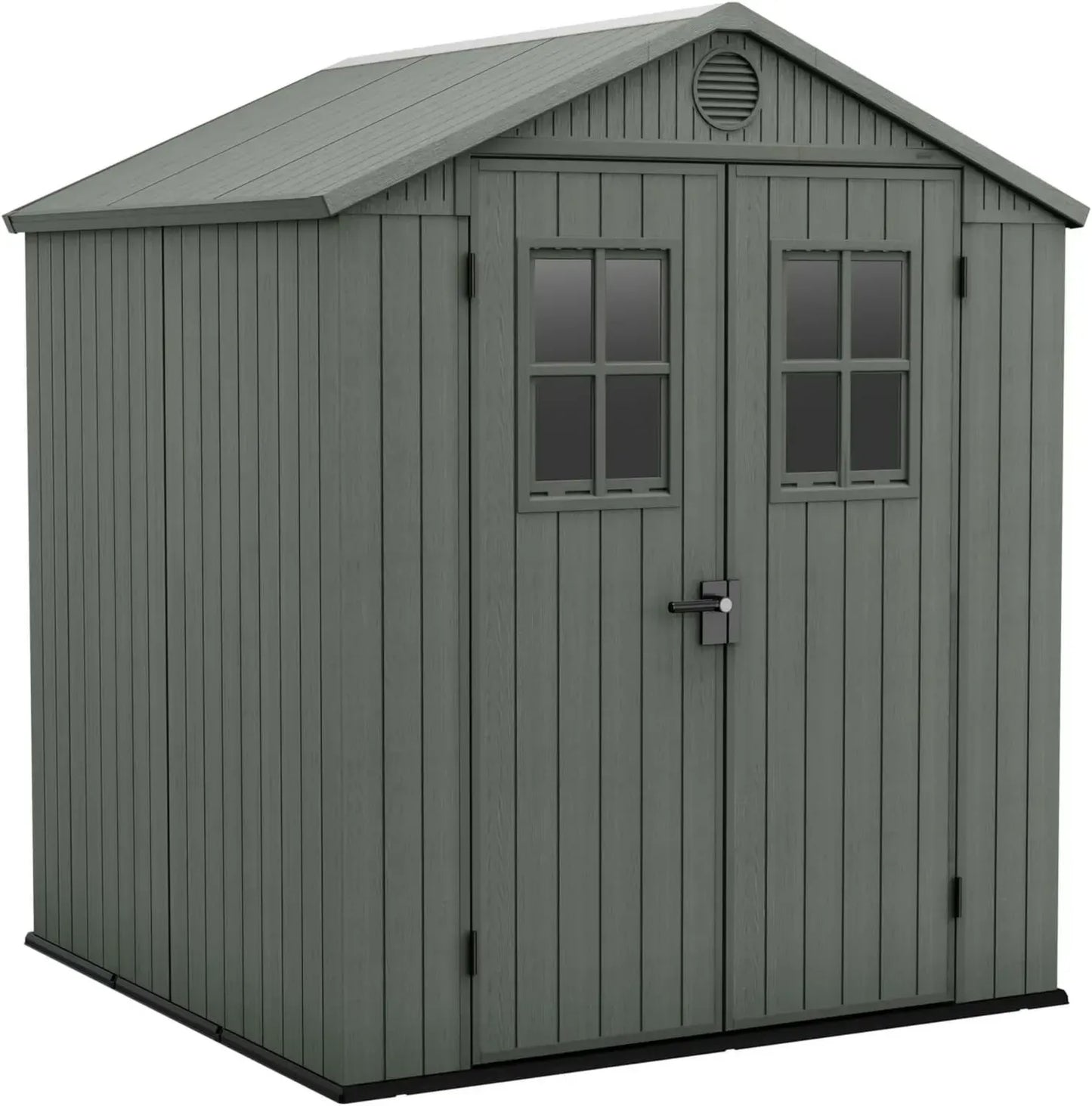 Keter Cabane de Jardin Darwin 6x6, Aspect Bois, Vert Sauge, 3,3 m², Dimensions 190x183x221 cm