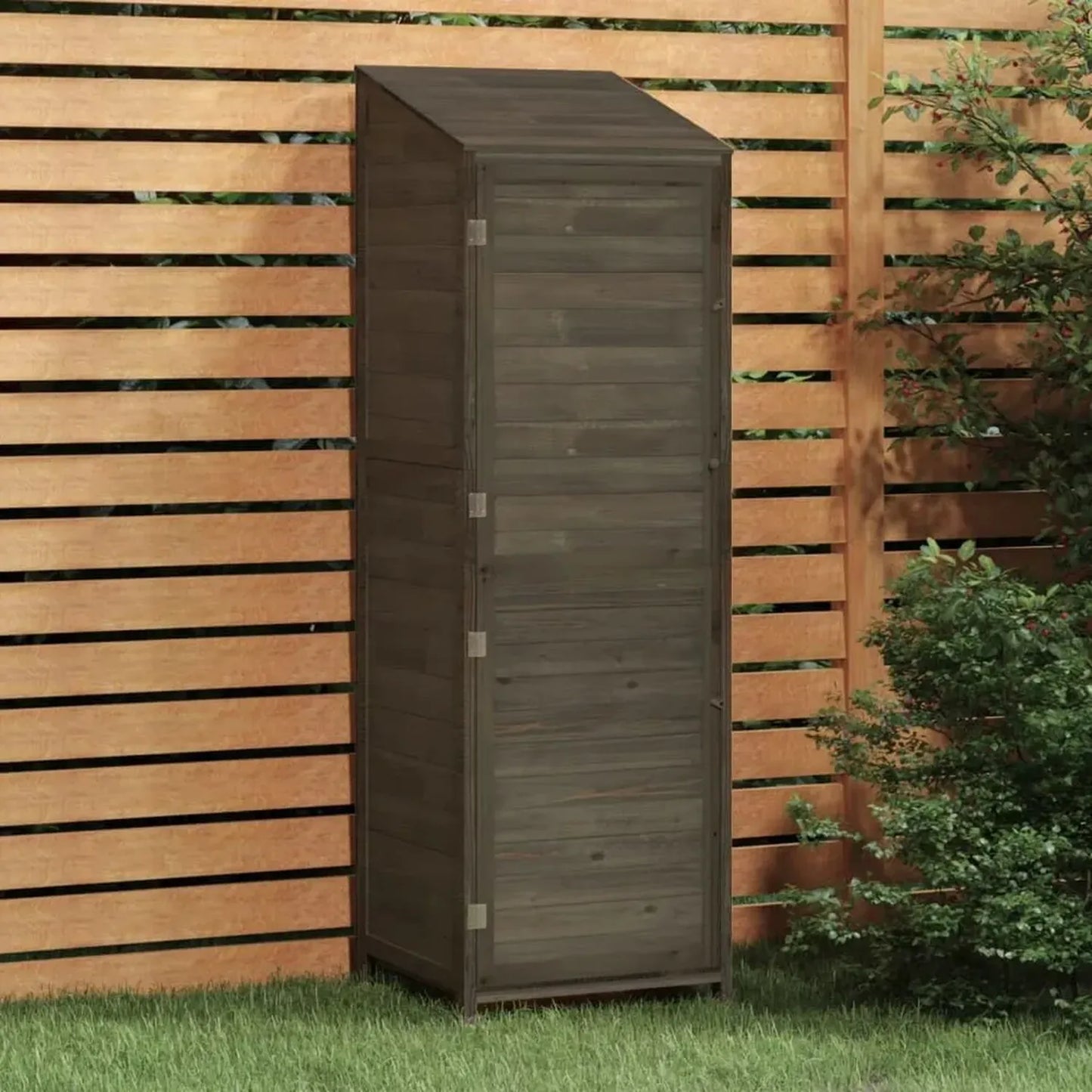 Cabane de jardin en bois de sapin massif anthracite 55x52x174,5 cm