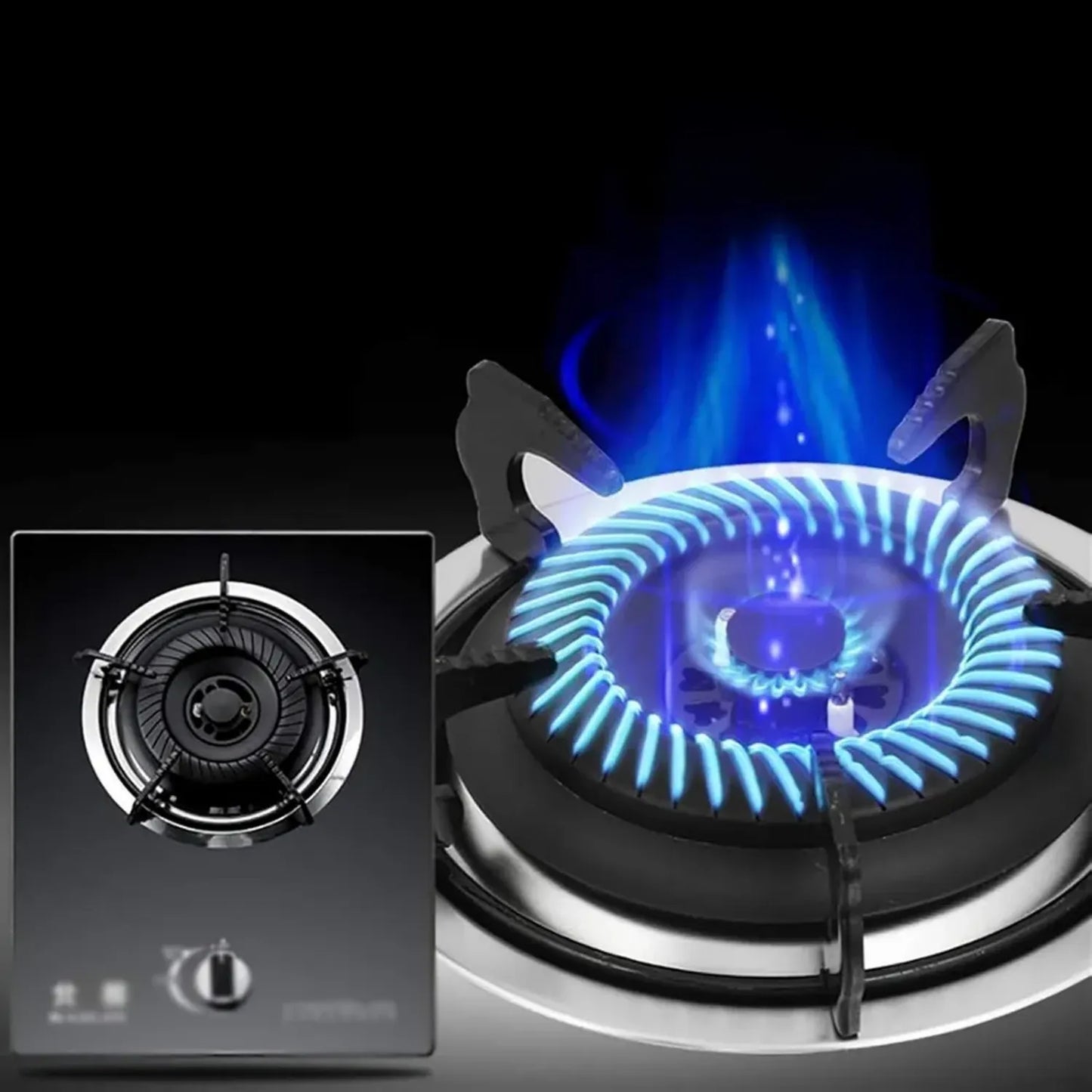 Table de Cuisson au Gaz avec Brûleur Unique, Verre Trempé, Nettoyage Facile, Sécurité FFD, pour Cuisine Domestique, 43x32x15cm, Gaz de Pétrole Liquéfié