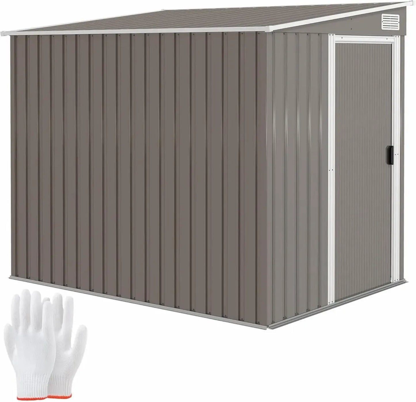Abri de Jardin Métallique Outsunny 2,81 m² avec Porte Coulissante et Toit Incliné, Résistant aux Intempéries