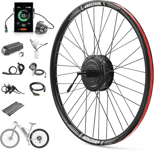 Kit de Conversion Vélo Électrique 36V 250W - Moteur Roue Arrière 26' à 700C, Cassette Brushless avec Écran DP C18