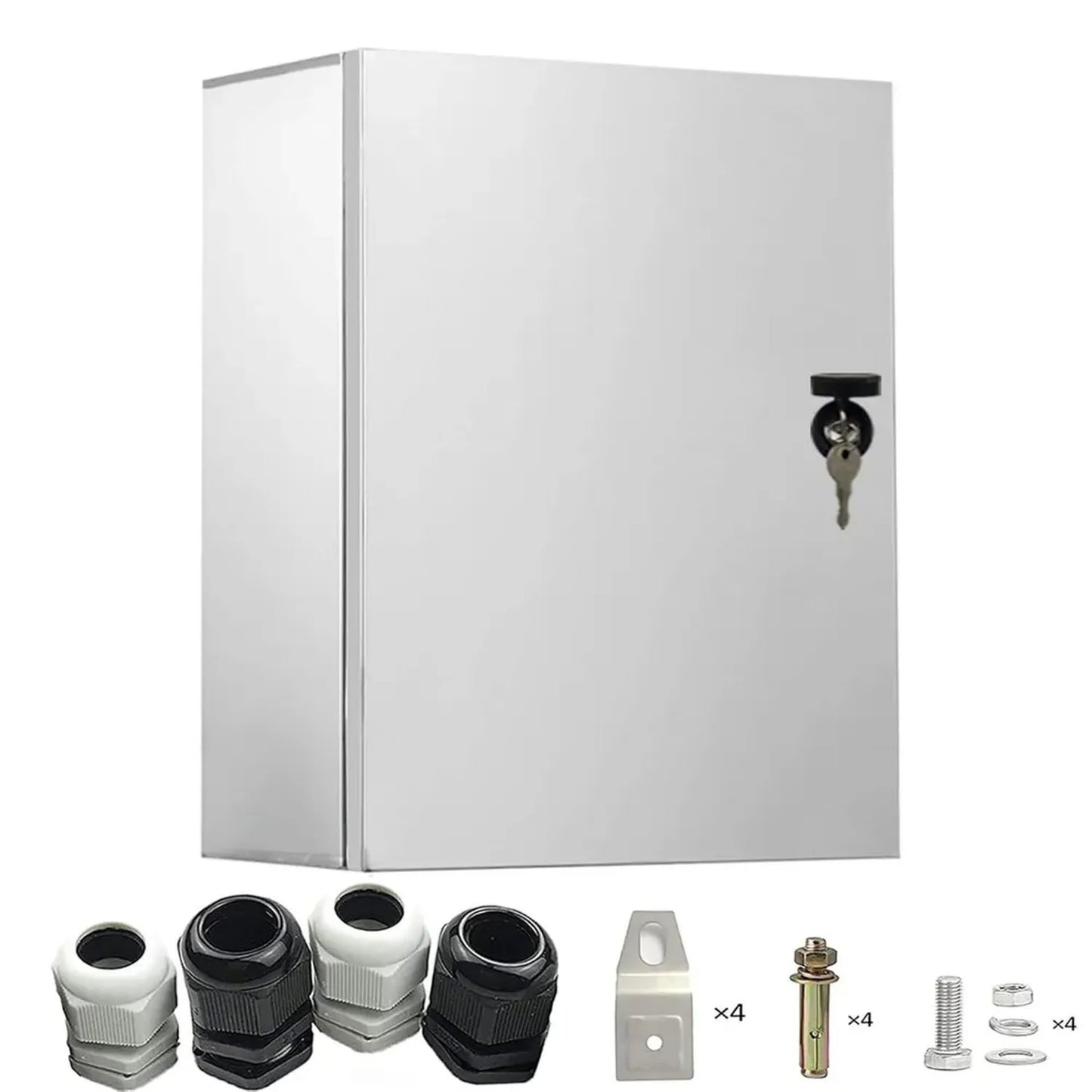 Coffret Électrique en Inox, 60x50x20 cm, Étanche avec Plaque Isolante, Boîtier de Distribution Murale