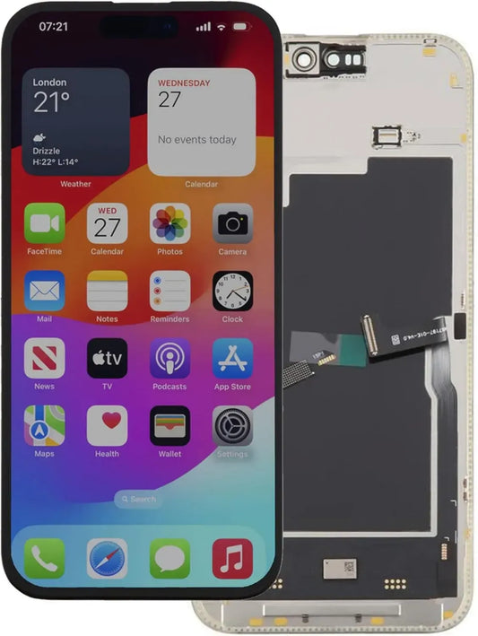 Écran OLED Haute Qualité pour iPhone 15 Pro Max, 6,7 pouces, Luminosité Élevée, Remplacement Écran Tactile