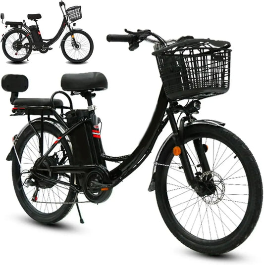 Vélo Électrique Adulte 48V, Autonomie Étendue, 7 Vitesses, Phares LED, Charge 150kg