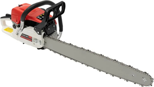 Scie à chaîne thermique 52cc, équipée de refroidissement à air, lame de 56 cm, idéale pour abattage et coupe