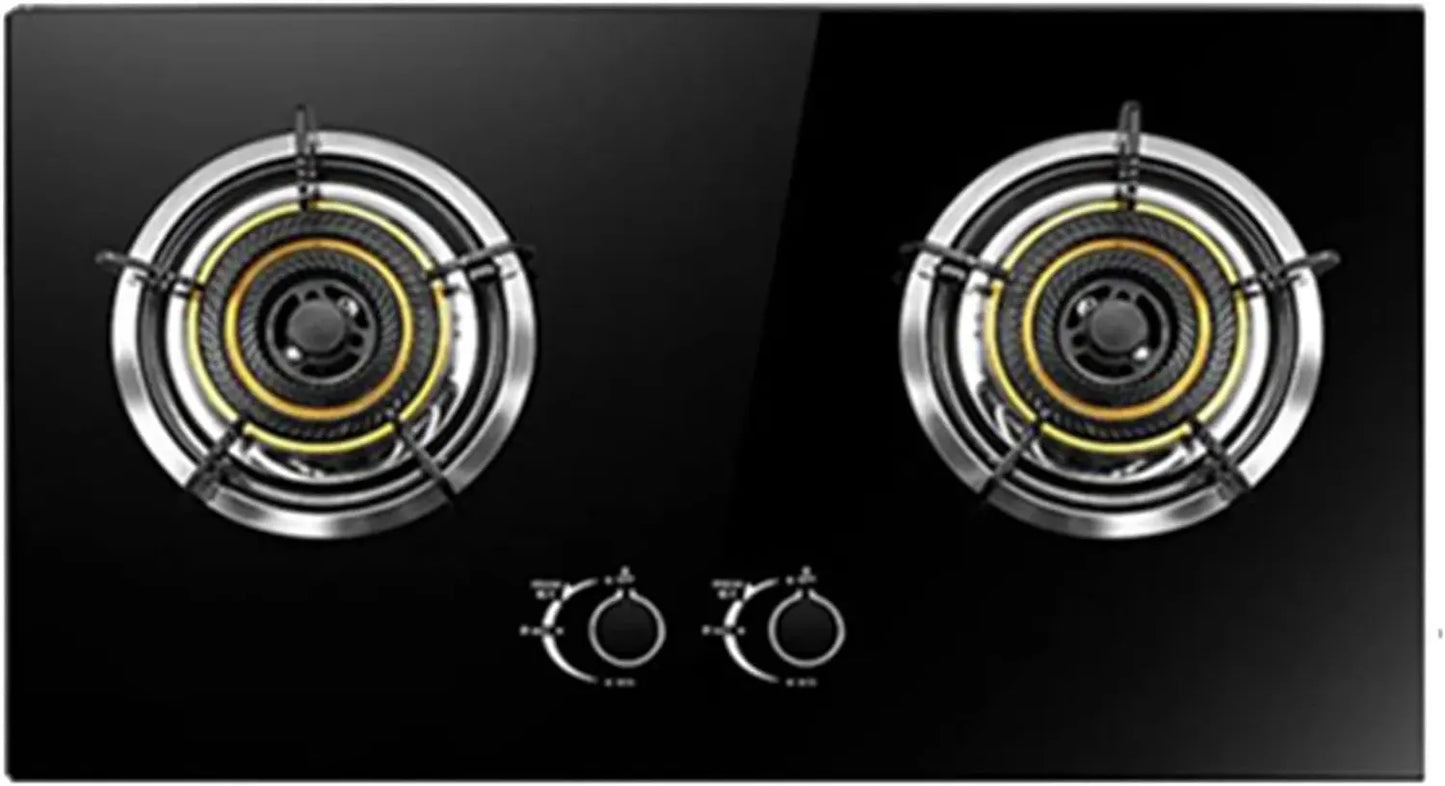 Plaque de cuisson gaz 2 feux, inox, encastrable et pose libre, boutons résistants, compatible GPL/GN