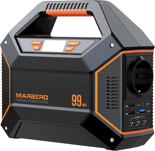 Centrale Électrique Portable MARBERO 100W, Générateur Silencieux 27000mAh avec Prise EU, Lampe SOS pour Camping, Urgences et Bricolage