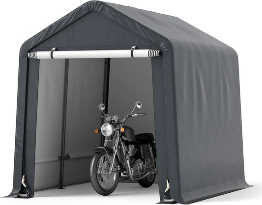 Abri de Jardin Portable en PE 195 x 240 x 214 cm, Protection Solaire et Imperméable, Idéal pour Voiture et Moto