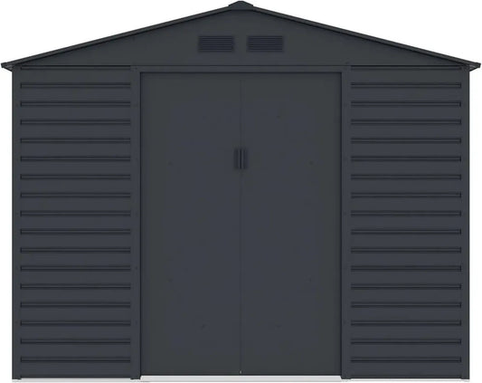 Abri de Jardin Métallique en Acier Galvanisé Anthracite - 7,17 m² - Modèle ADELMO