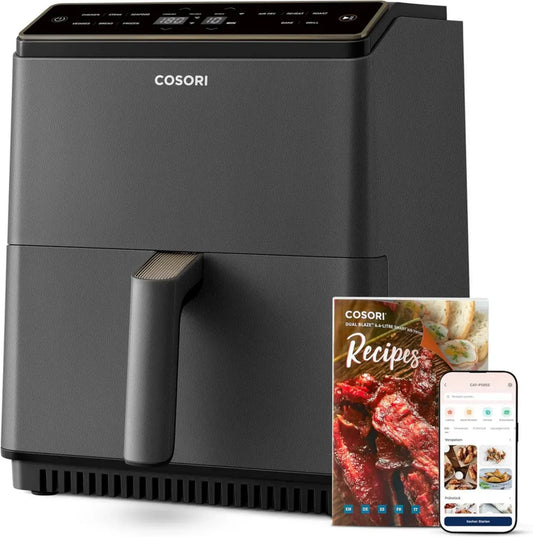 Friteuse à Air COSORI Dual Blaze, WiFi 6,4 L, 11 Fonctions: Pâtisserie, Grill, Poulet, avec 80+ Recettes